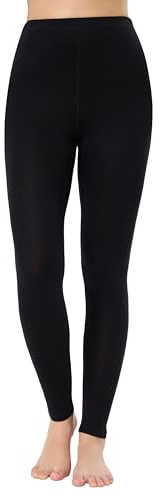 Bobelle Wear Damen Merinowolle Leggings Winter, 100% Merino Wolle Thermo Unterhosen, Atmungsaktiv Thermounterwäsche Unterteile (DE/NL/SE/PL, Alphanumerisch, L, Regular, Regular, Schwarz-250g)