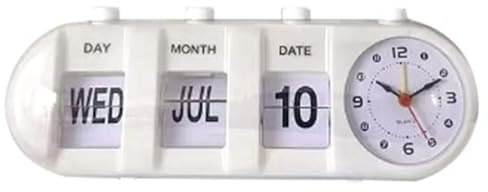 Digitale Kalender-Tagesuhr für Senioren mit großem Display, 5 Alarme und 3 Medikamentenerinnerungen, ideal für Demenz und Sehbehinderte (weiß)