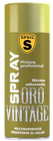 SPSIL Pintura Spray para Metal, Secado Rápido Oro Vintage(pack of 1) 400ml, Pintura Profesional Interior Exterior, Aplicación Fácil en Madera Plástico,DIY Decoración Muebles Automóviles