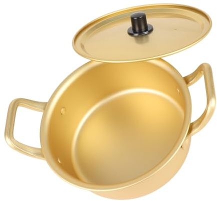 TIKATARER Korean Ramen Pot, Noodles Cooking Pot, Aluminum Alloy Noodle Soup Set with Double Handle, Stovetop & Induction Safe, Ideal for Ramyeon & Home Kitchen (#1)