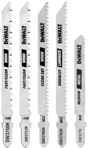 DEWALT Jigsaw Blades Set, T-Shank, 5-Piece (DW3795H)