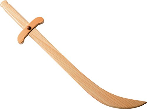 Bauer Spielwaren J.G.Schrödel Crooking Sabre: Wooden Sword for Knight and Pirate Games, Made of Robust Real Wood, Ideal Carnival and Medieval Equipment, 50 cm, Light Brown (980 0112)