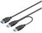 goobay 95749 Dual USB Y Kabel 5 Gbit/s Splitterkabel USB 3.0 Stecker auf USB 3.0 Buchse Y USB Kabel kurz USB Weiche für Externe Festplatte Kabel 0,3m