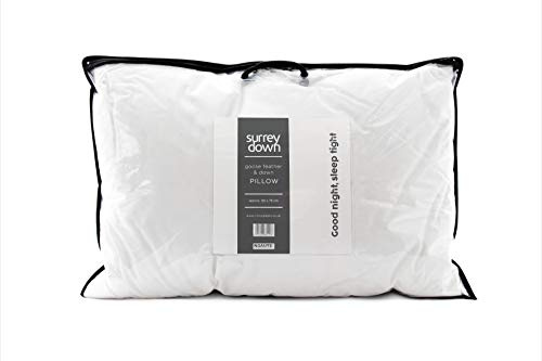 Surrey Down Goose Feather & Down Medium Firmness Pillow White 50cm x 75cm GFD900