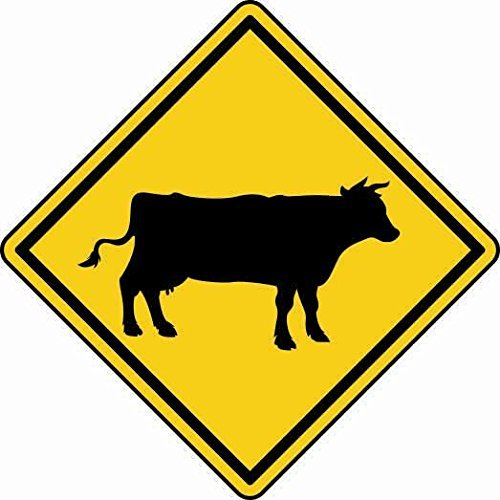 U24 Aufkleber Vorsicht Kuh Kühe Rinder Autoaufkleber Sticker