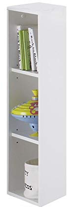 trendteam smart living - Regal Bücherleiste Bücherregal - Babyzimmer - Olivia - Aufbaumaß (BxHxT) 25 x 93 x 32 cm - Farbe Weiß - 155366001