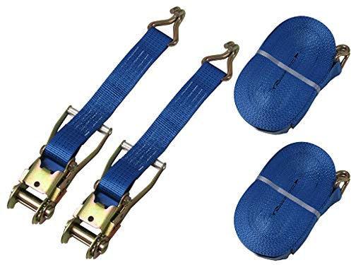 Tie Down Ratchet Straps 5T 50MM 15M X2 (Cargo Lashing Rack Load J Claw)