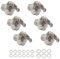 6x 0.25 Inches Guitar Jack Socket Input Output Silver 6.35mm Jack for Electric Guitar Bass