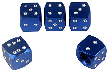 SENZEAL 5X Aluminium Würfel Ventilschaft Caps Auto Motorrad Fahrrad Reifen Ventilkappen (Blau)