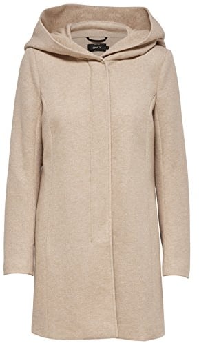 ONLY Damen Mantel Jacke onlSEDONA LIGHT COAT Parka Übergang Herbst (XL, beige (Etherea))