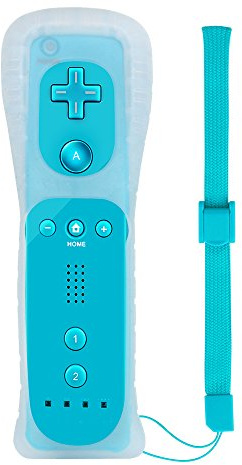 Mando a distancia para Wii Cosaux FM02 Nintendo Wii con funda de silicona y correa de muñeca para Nintendo Wii y Wii U FM02 azul