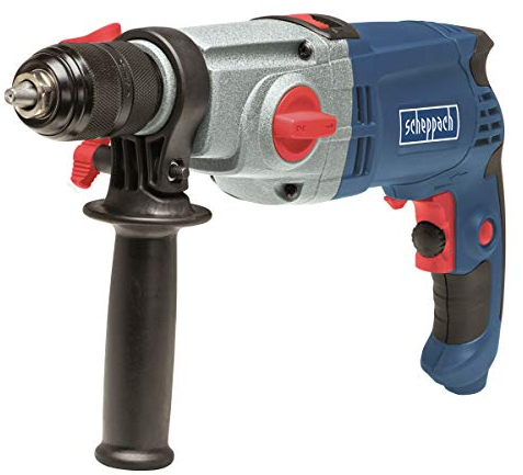 SCHEPPACH DI850 Schlagbohrmaschine (Bohrmaschine 850W, 2800/min Drehzahl, 2 Funktionen in 1 – Hammer und Bohrer) inkl. 360 Grad verstellbarem Zusatzhandgriff und Koffer