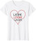 Lebe Liebe Lache Damen T-shirt mit Herz