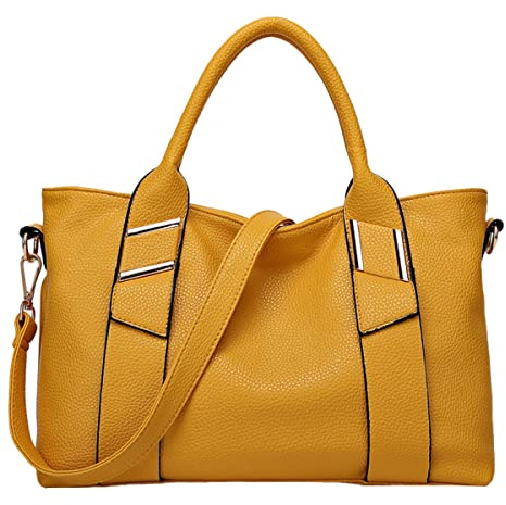 NIYUTA Damenhandtaschen Mode Schultertaschen Shopper Umhängetaschen Henkeltaschen DE117 Gelb