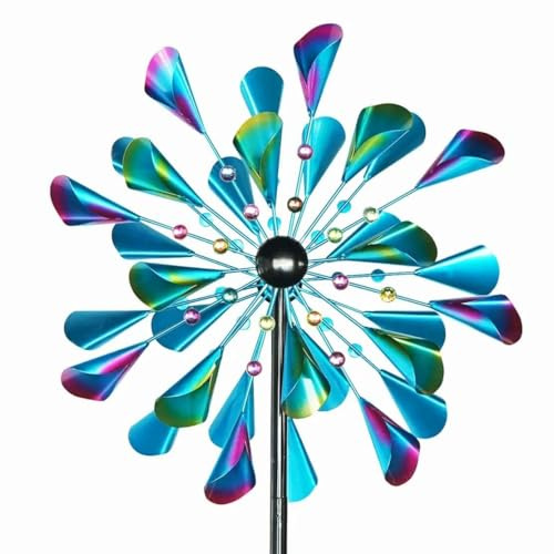 Decoroca Molinillos de viento grandes para patio al aire libre – Molinillo de viento de 72 pulgadas y escultura para patio al aire libre, patio, césped, jardín, espaciadores de viento dobles con