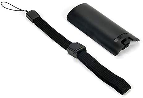 Wogame 1 funda trasera para tapa de puerta de batería, 1 correa de mano para mando a distancia de Nintendo Wii (negro)