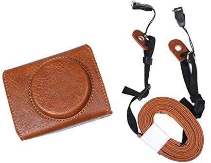 Rieibi Camera Case for Sony RX100 VII VI V IV III II, Vintage PU Leather Case for Sony Cyber-Shot DSC-RX100 M2 M3 M4 M5 M6 M7 Digital Camera, Protective Camera Case with Strap