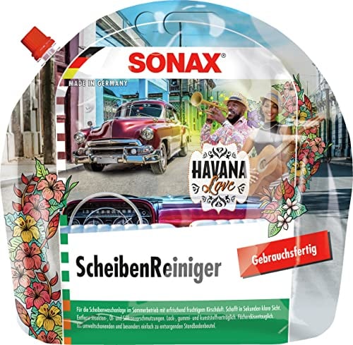 SONAX ScheibenReiniger gebrauchsfertig Havana Love (3 Liter) für die Scheiben- und Scheinwerferwaschanlage im Sommer | Art-Nr. 03934410