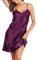 Wikoan Camicie da Notte da Donna in Raso con Spalline Regolabili Chemise Slip Sexy Sottoveste Seta Scollo a V Babydoll,Viola,XXL