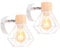 iDEGU Lot de 2 Appliques Murales Industrielles Design Cage en Métal Lampe Murale Bois Décoration Ajustable Vintage Luminaire Interieur pour Chambre Couloir Salon, 16CM (Style-B Blanc)