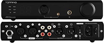 Topping A90 Diskreter Kopfhörerverstärker 4-Pin-XLR 4.4 symmetrisch NFCA Vollständig diskret symmetrischer Verstärker 9800 mW x 2 Ausgangsleistung 2 Verstärkungseinstellungen Schwarz