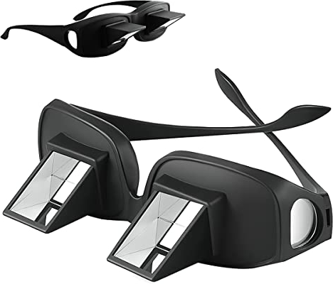 Taozoey Faule Brille, Leser Prisma Brille, HD Horizontale Brille, Brechung-Brille, Liegen Lesen und Fernsehen, für Brillen- und Lesebrillenträger geeignet