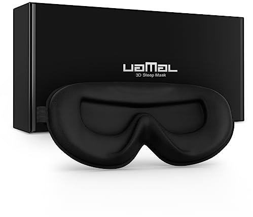 100% Blackout Sleep Masks for Women & Men - Eye Mask - Zero Eye Pressure Eye Mask for Sleeping - UAMAL Sleeping Eye Masks with Adjustable Strap - Premium Blackout Sleep Mask for Travel or Blindfold