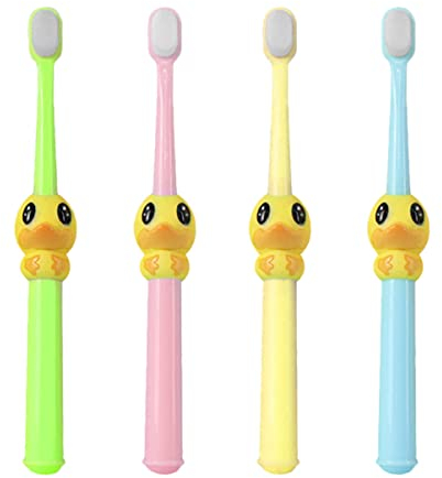 4 Stücke Zähne Sensitive Borsten Kind Cartoon Borsten Micro Extra Bürste Manuelle Zahnfleisch Bürsten Erwachsene Zahnbürsten Kinder Ente Mit Reinigung Oral Zahn