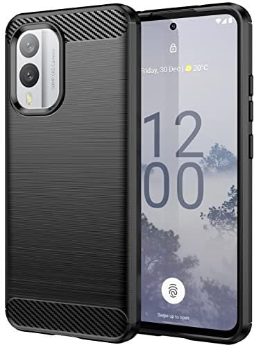 Folmecket Nokia X30 Phone Case, Shock-Absorption Flexible TPU Rubber Protective Cell Phone Cover for Nokia X30 Case 2022 6.43 Black