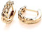 9ct Yellow Gold on Silver Chunky Huggie Hoop Ladies Earrings Chain Link Design