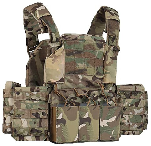 Tactical Plate Carrier Lightweight MOLLE Military Hunting Vest With Triple Magazine Pouch Airsoft CS Wargame Gear