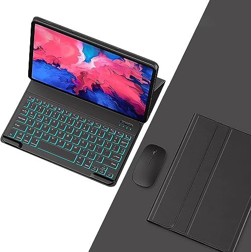 HEUCYL Custodia con Tastiera per Lenovo Tab M10 Fhd Plus 10,3 Pollici (TB-X606F/TB-X606X) con Tastiera Italiana Retroilluminata A 7 Colori Staccabile Magnetica, Smart Cover Sottile E Leggera,Nero
