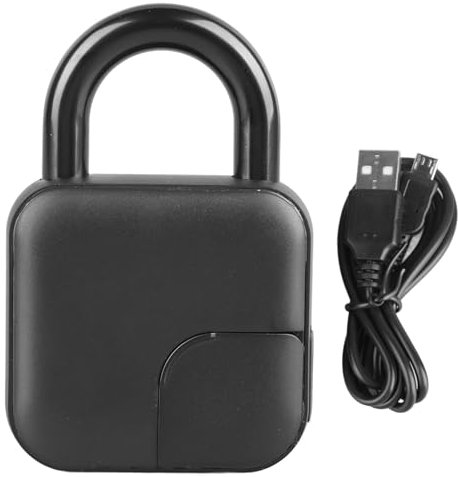 Fingerprint Padlock, Keyless Biometric Lock Smart Padlock Waterproof Portable Lock for Gym Sports Bike School Storage