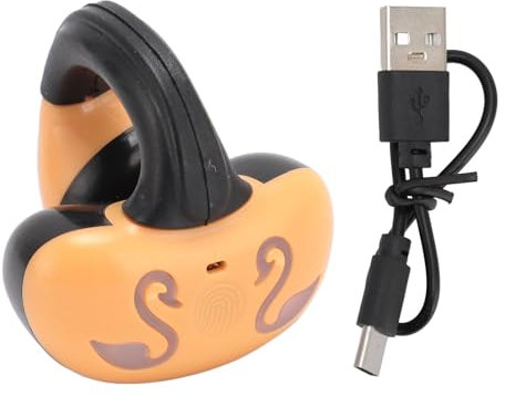 Wireless Ear Clip On Headphones Bluetooth,HiFi Bone Conduction Open Ear Headphones Wireless Bluetooth,Wireless Headset Sport Running Earring Earphone (Black Orange)