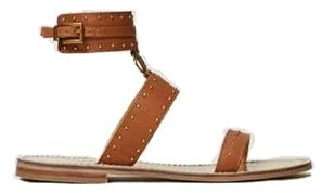 Twinset Sandalen flach aus Leder mit Nieten Art. 241TCT050, Leder, 39 EU