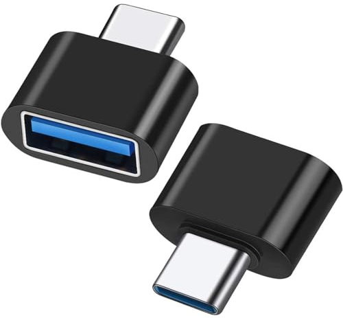 Black Type C To USB Adapter 3.0 USB-C 3.1 Male OTG A Female Data Connector Converter, Compatible with iPad Air 4th Gen, iPad Mini 6th gen, iPad Pro, iPhone 16, iPhone 15