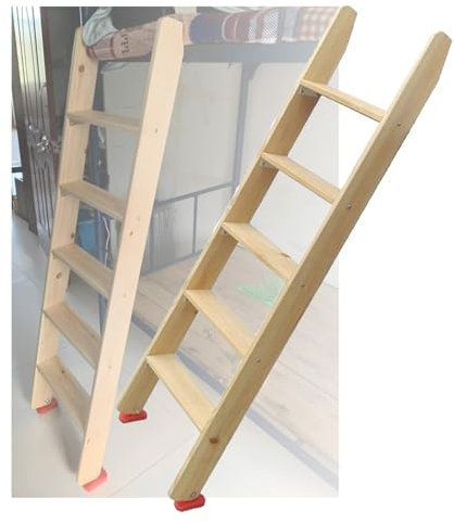Etagenbettleiter/Schrägleiter, Drechselbank für Hochbett/Schlafsaal, Holzleiter mit Haken und rutschfesten Füßen, Holzleiter für Kinder und Erwachsene, Kletterleiter (Größe: 100 cm (39 Zoll)
