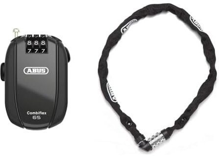 ABUS Unisex - Erwachsene, Fahrradschloss, Schwarz, 65 cm & kettingslot code 1200/60 web black