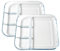 TAMUME Lot de 2 assiettes de service carrées en verre avec compartiments pour vinaigrette, 25,4 cm