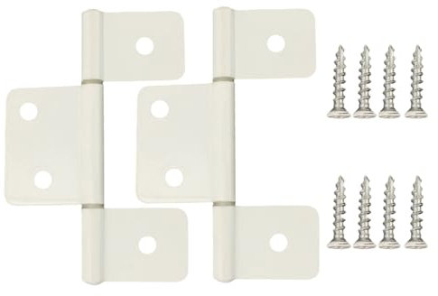 Screw Man Cerniere bifold per porte, cerniere a tre ante non mortizzate, bianche, con viti (confezione da 2) per mobili e interni camper o per mobili finestre armadio