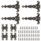 Sxutop 8 Piezas Bisagras Antiguas Bronce Bisagras Vintage en T Bisagra Retro bisagras Puertas con Tornillos Bisagra Decorativa Antigua para Armarios, Puertas, Cajas de Madera, Muebles, 2 Modelos
