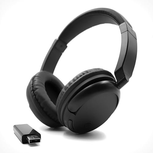 Queemie Cuffie Bluetooth Senza Fili con Radio FM, Cuffie Supra-Ear Wireless per TV, Computer E Telefono, Design Ultra-Leggero per Adolescenti E Anziani (nero)