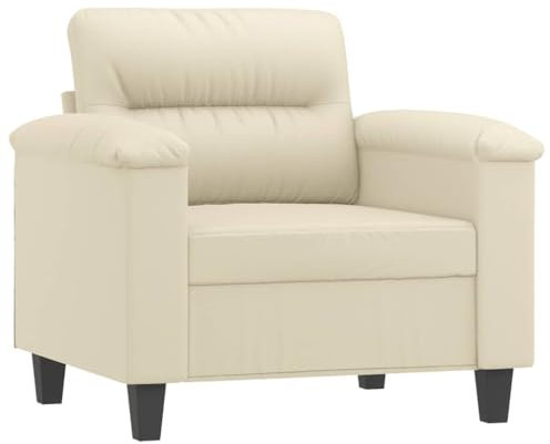 QJBSAVVA Sofa Sets Camping Sofa Ottomane Sofa Campingsofa - Sessel Creme 60 cm Kunstleder für Wohnzimmer Ausstellungshalle Schlafzimmer Büro