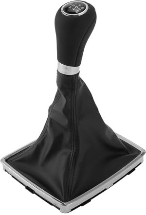 TUCKBOLD Pomo De Palanca De Cambios Manual De 6 Velocidad Con Cubierta para para mercedes-Benz Clase C | De Palanca De Cambios De Caja Negro Plateado De Plástico Imitación Cuero 1 Pc.