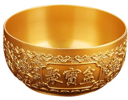 Cabilock cornucopia de latón cuenco del cuenco de oro Cuenco de cornucopia Decoración de latón con grabados adorno de mascota china decoración de cuenco dorado para mesa Golden