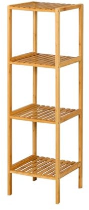 KARAT - Étagère en Bambou - Étagère étroite sur Pied pour Salle de Bain, Chambre, Salon - Escalier à Fleurs élégant - Banc de Fleurs décoratif 34L x 33P x 100H cm - Modèle Iowa (4 Niveaux)
