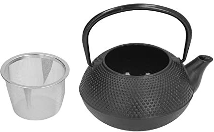 Qukaim Set di teiera giapponese in ghisa con 2 tazze, capacità 800 ml, teiera giapponese nera anticata incisa, regalo ideale per familiari e amici
