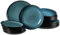 Ritzenhoff & Breker Bali Teller-Set 18-teilig, Kombiservice mit Farbverläufen, Je 6x Speise- / Suppen- und Dessertteller, Skandinavisches Design mit Reaktivglasur, Steinzeug, Blau