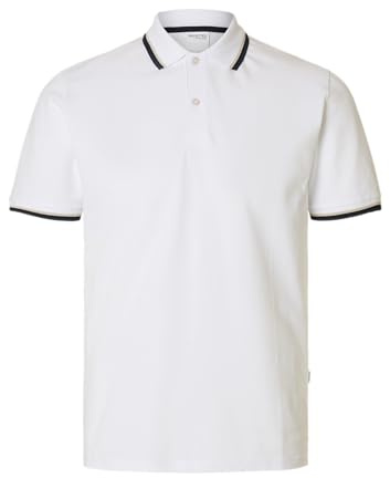 SELECTED FEMME Herren Slhslim-Atlas Sport Ss Polo, Bright White, S EU