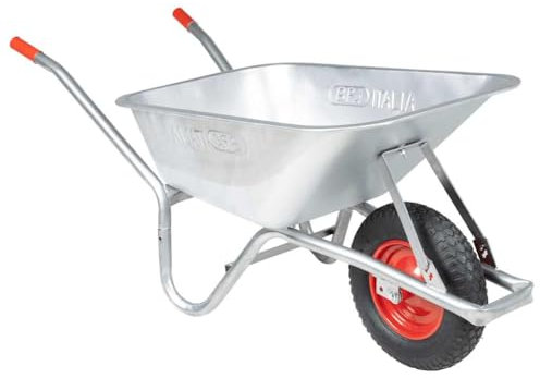 Lechnical Wheelbarrow 90 L 150 kg Galvanised Steel and Plastic,Wheelbarrows,Wheelbarrows Garden-4013467